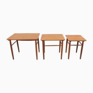 Vintage Nesting Tables in Teak, 1960s, Set of 3