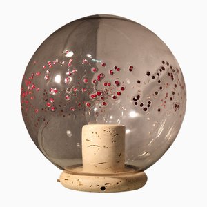 Lampe de Bureau en Travertin et Verre de La Murrina, 1960s