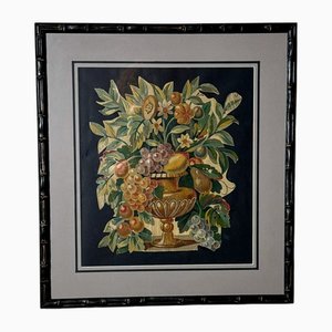 Floral Still Life, 1780, Cutout Oil on Canvas, Framed