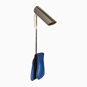Lampada Margaret nr. 5291 in pelle blu di Vico Magistretti per Fontana Arte, anni '80