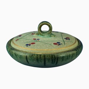 20th Century Futurist Glazed Ceramic Box by the Carstens Tönnieshof Factory, Germany, 1950s