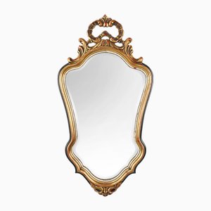 Miroir Style Baroque en Bois Sculpté et Doré, Belgique, 1950s