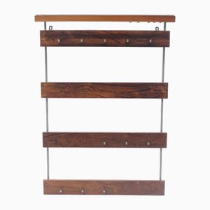 Large Rosewood Coat Rack with Hooks, 1960s