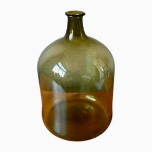 Large Green Blown Glass Carboy with Flared Neck, France, 19th Century