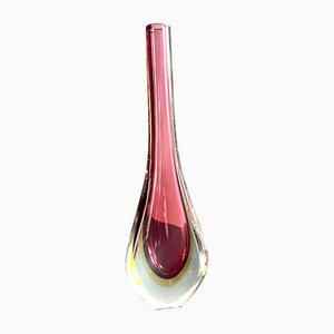 Bordeaux Murano Ampolla Yellow Vase, 1960s