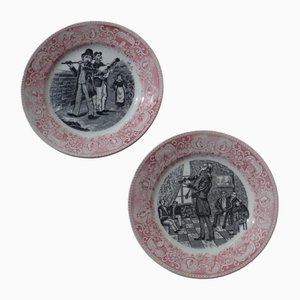 I Musicanti Teller von Richard Ceramics, 1930er, 2er Set