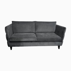 Blaues Vintage Samtsofa