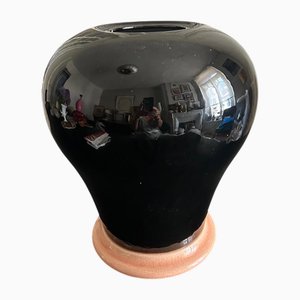 Große emaillierte Keramikvase, 1980er