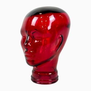 Vintage German Red Glass Head, 1970s