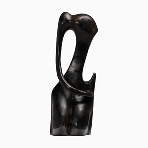 Scultura di torso astratto in legno duro, 1960