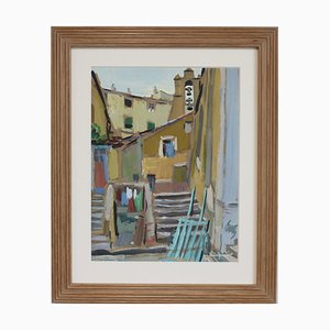 René Gaston Lagorre, Ajaccio: Heart of Corsica, años 60, Oleo sobre cartulina