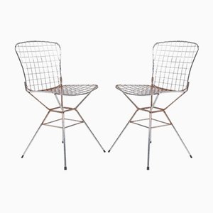 Italienische Vintage Stühle aus Stahldraht, 1970er, 2er Set
