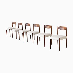 Dänische Vintage Esszimmerstühle aus Nussholz & Wolle, 1960, 6 . Set