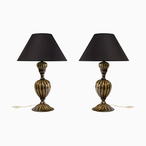 Murano Glass Table Lamps, Italy, 1950s, Set of 2