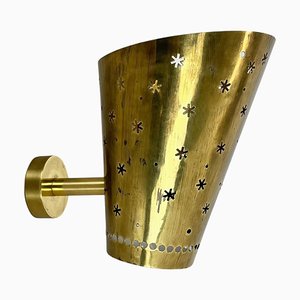 Minimalist Brass Stars Theatre Wall Light attributed to Stilnovo, Italy, 1950s