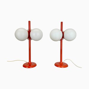 Modernist Orange Sputnik Table Lamp from Kaiser Leuchten, Germany, 1970s