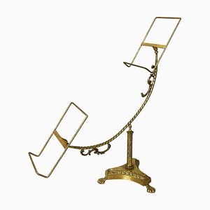 Italian Empire Style Table Stand in Finely Crafted Brass and Bronze, Early 1900s