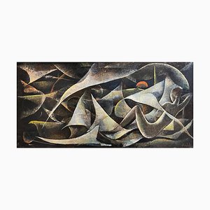Vivaldo Martini, Abstract Composition No. 3, Oil on Masonite, 1960