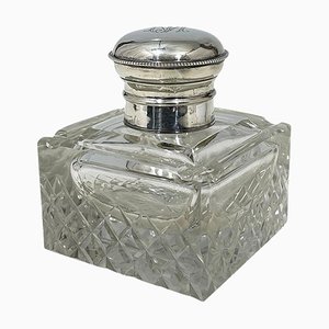 Dutch Clear Crystal with Silver Inkwell, 20th Century