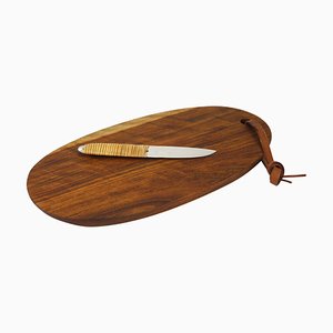 Tagliere vintage con coltello Amboss di Carl Auböck, anni '50, set di 2