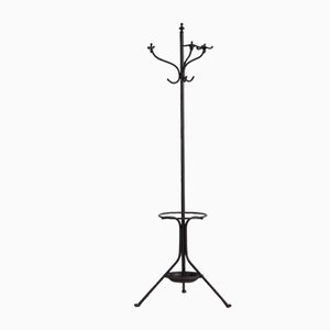 Vintage Wrought Iron Coat Rack with Umbrella Stand, 1920