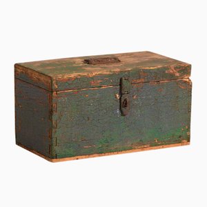 Antike Militärbox mit grüner Patina, 1910