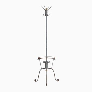 Vintage Iron Hall Coat Rack, 1920