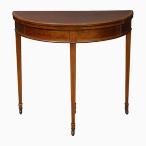 Edwardian Mahogany Demi Lune Hall or Card Table, 1900s