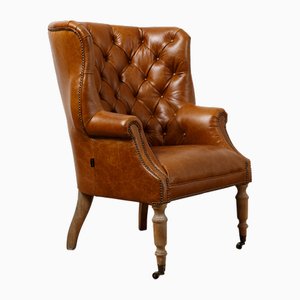 Tan Leather Petworth Chair from Pure White Lines