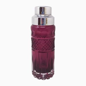 Böhmischer Lila Schliff Glas Cocktailshaker, Italien, 1960er