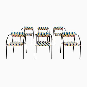Fauteuils Mod. Vienna en Tissu Velours et Motif Géométrique par Rodney Kinsman pour Bieffeplast, Set de 6