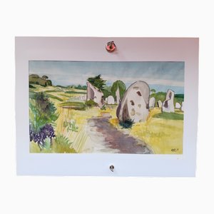 Michel Roubille, Carnac, 1978, Acquarello