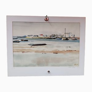 Michel Roubille, Le Po, Carnac, 1976, Acquarello