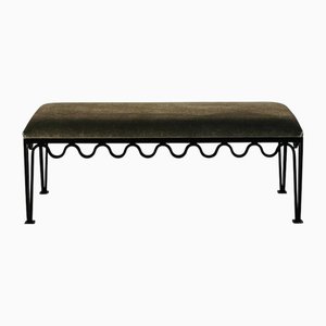 Meandre Bench in Mohair Velvet by Atelier Cabanel
