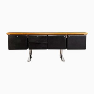 Sideboard in Leather attributed to Warren Platner for Knoll, 1970s