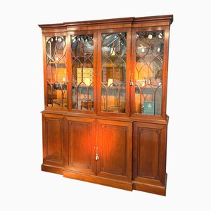 Small Georgian Mahogany Breakfront Bookcase, 1800s