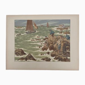 Henri Rivière, Au Vent de Noroît: Les Mousses, Litografía
