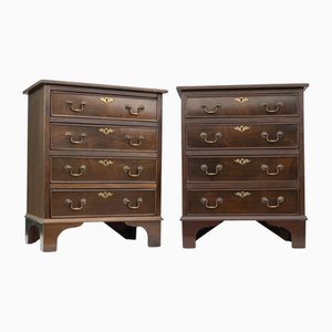 Antique Georgian Bedside Chest of Drawers, Set of 2