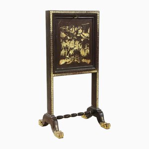 Escritorio chino Napoleón III antiguo lacado y dorado. Juego de 2