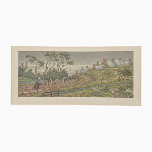 Henri Rivière, La Féérie des Heures : L'Averse, Lithographie