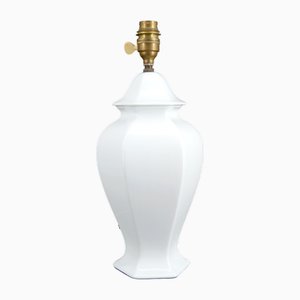White Porcelain Lamp, France, 1950s-1960s