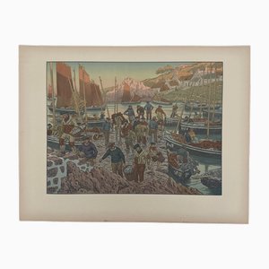 Henri Rivière, Au Vent de Noroît: Le Port, Lithographie