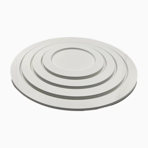 Plateaux Empilés en Plastique Blanc, 1970s, Set de 4