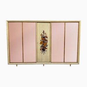 Armadio Art Deco in pergamena con intarsi di Anzani, Italia, anni '50