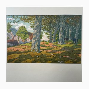 Henri Rivière, Le Bois de Hêtres à Kerzarden Bretagne, Litografía