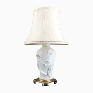 Calla Lily Lamp in Biscuit Porcelain by Nicholas Berbenczy for Franklin Mint, USA, 1986