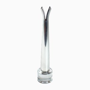 Italian Silver Plated Murano Glass Vase by Moritz Lino Sabattini, 1990s