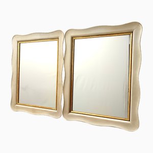 Rectangular Ivory Lacquered Beech Wall Mirrors by Paolo Buffa, 1948, Set of 2