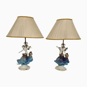 Porcelain Lampshades from Mangani Firenze, 1980s, Set of 2