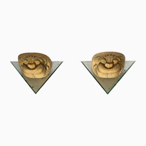 Lampade da parete scultoree Zoomorphic, Francia, anni '70, set di 2